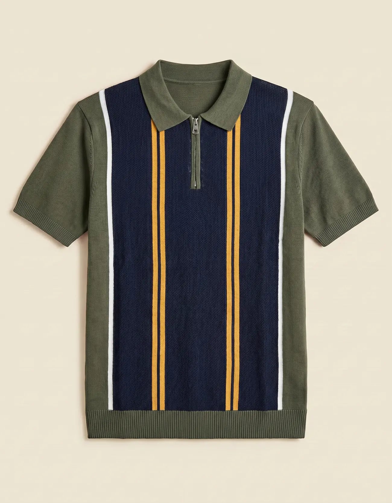MEN'S ZIPER KNIT POLO SHIRT