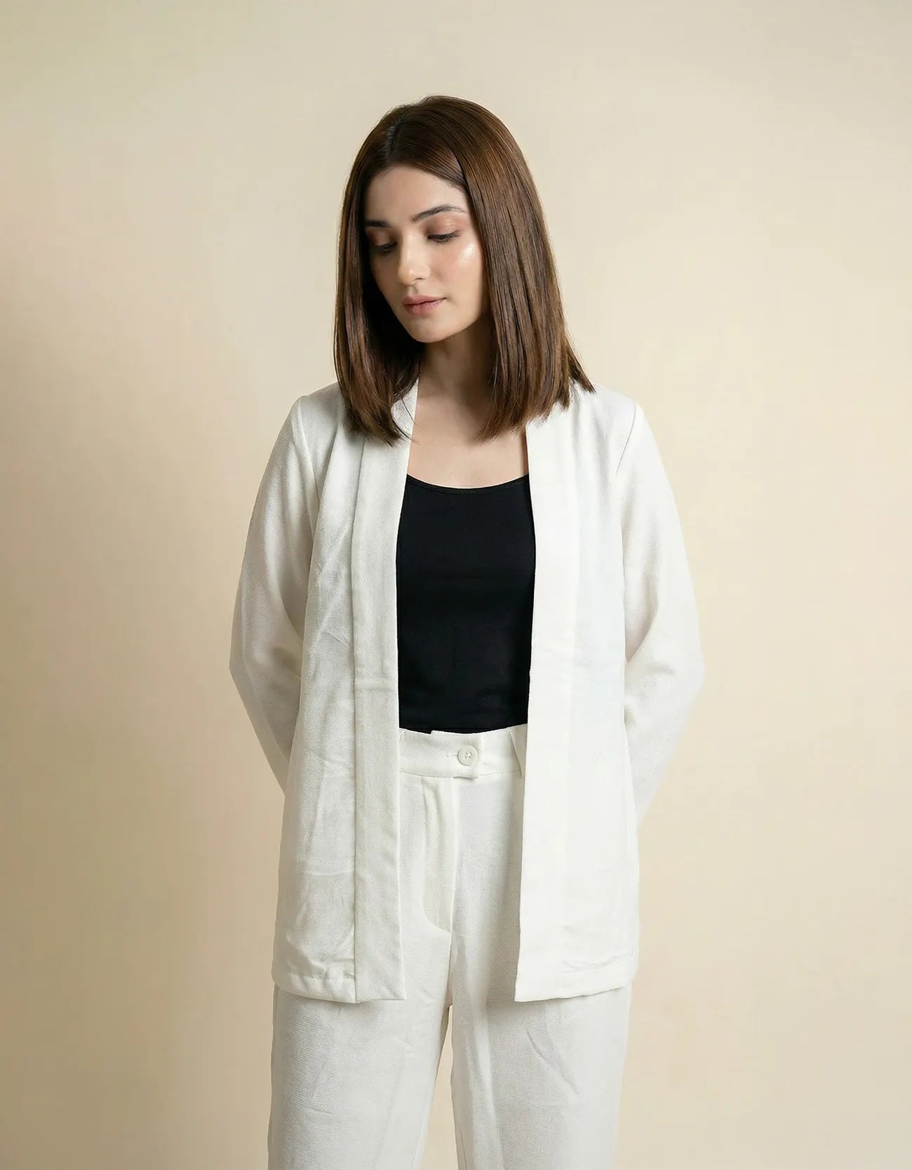 FRONT-OPEN FLOWY JACKET