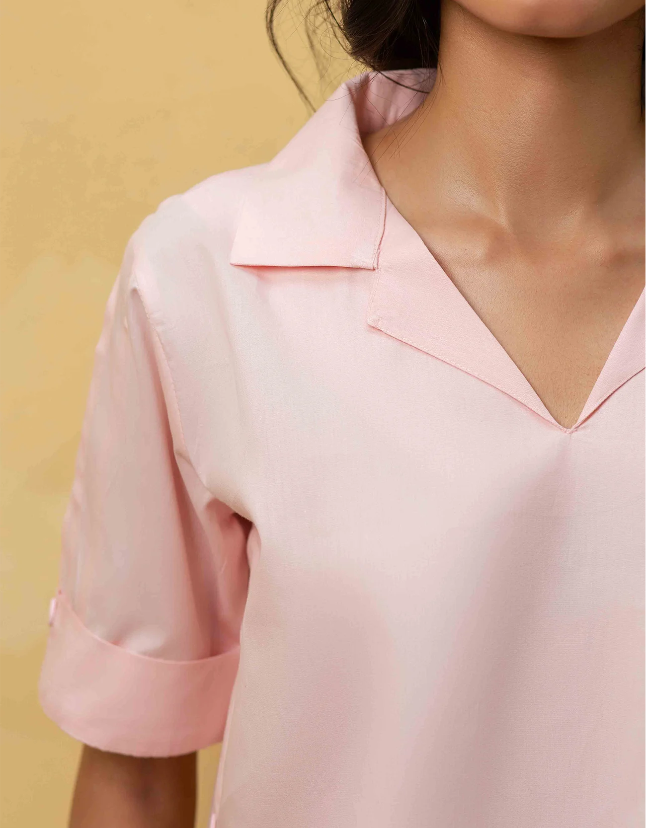 POPLIN PLEAT DETAIL TOP