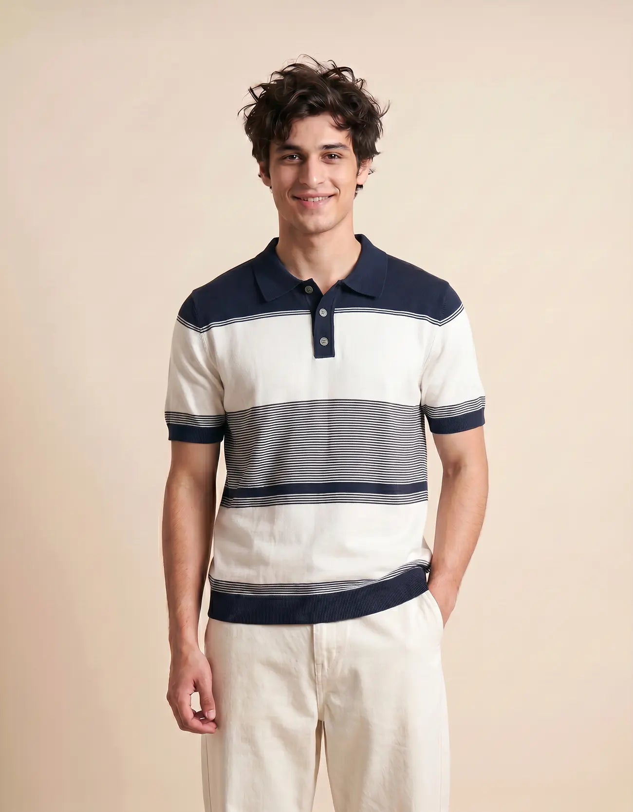 MEN'S COLORBLOCK KNIT POLO