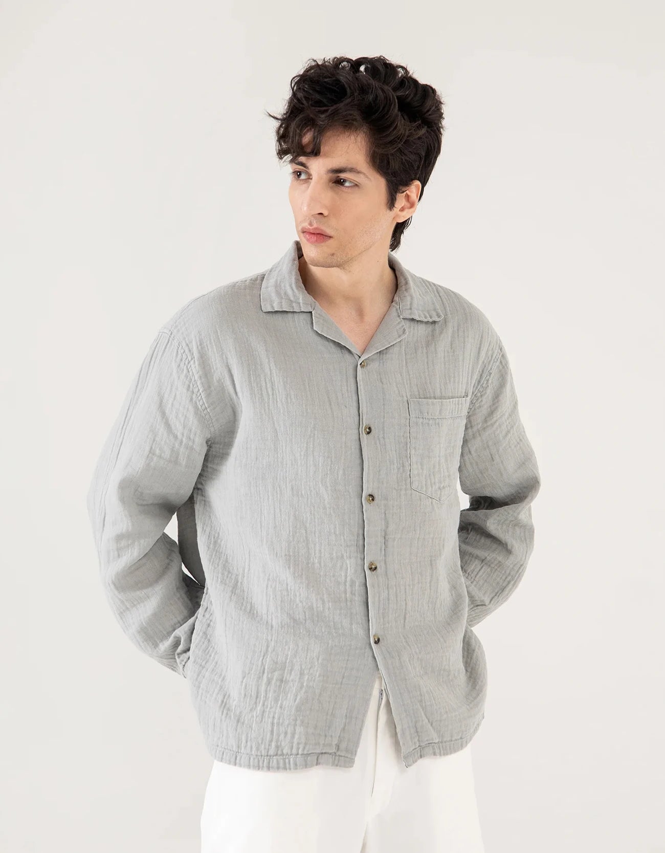 MUSLIN CAMP COLLAR SHIRT