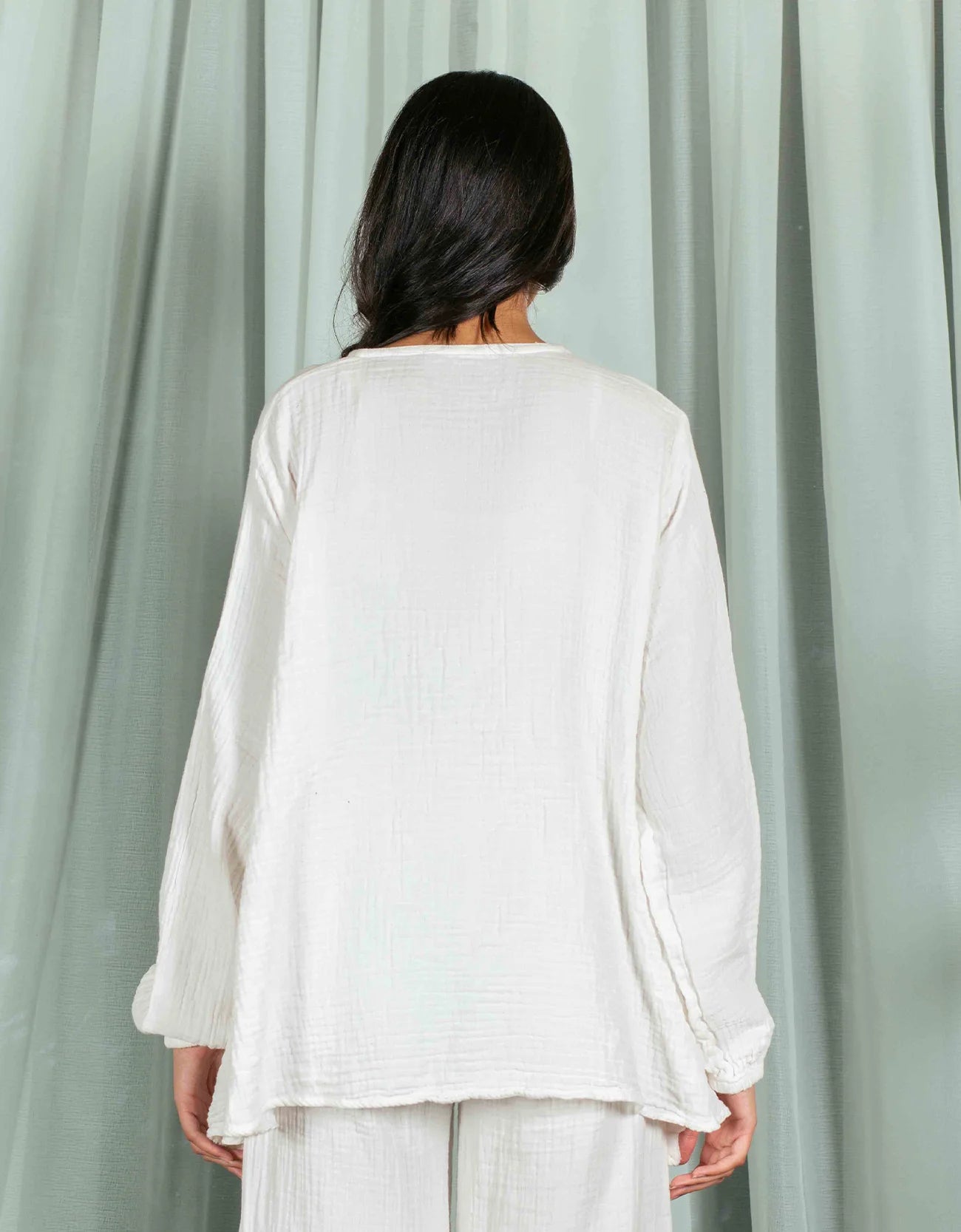 MUSLIN FLARED A-LINE TOP