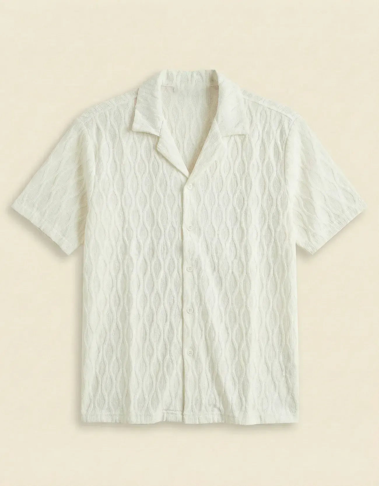 MESH TEXTURED CAMP SHIRT