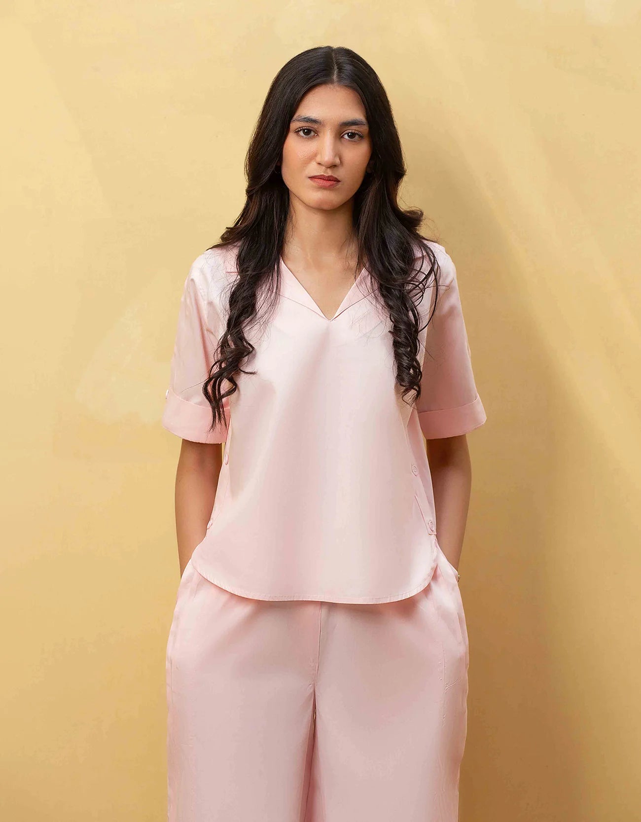 POPLIN PLEAT DETAIL TOP