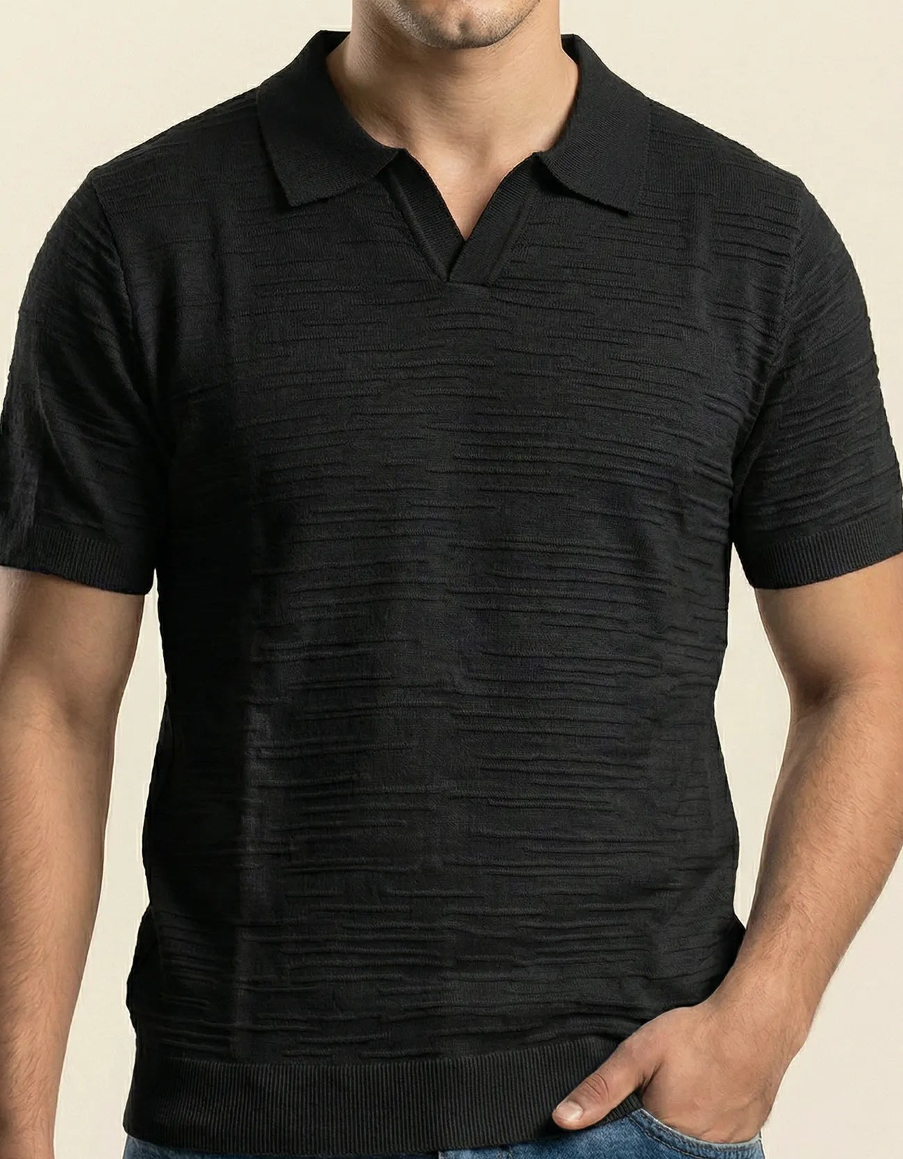 ROD TEXTURED JOHNNY COLLAR