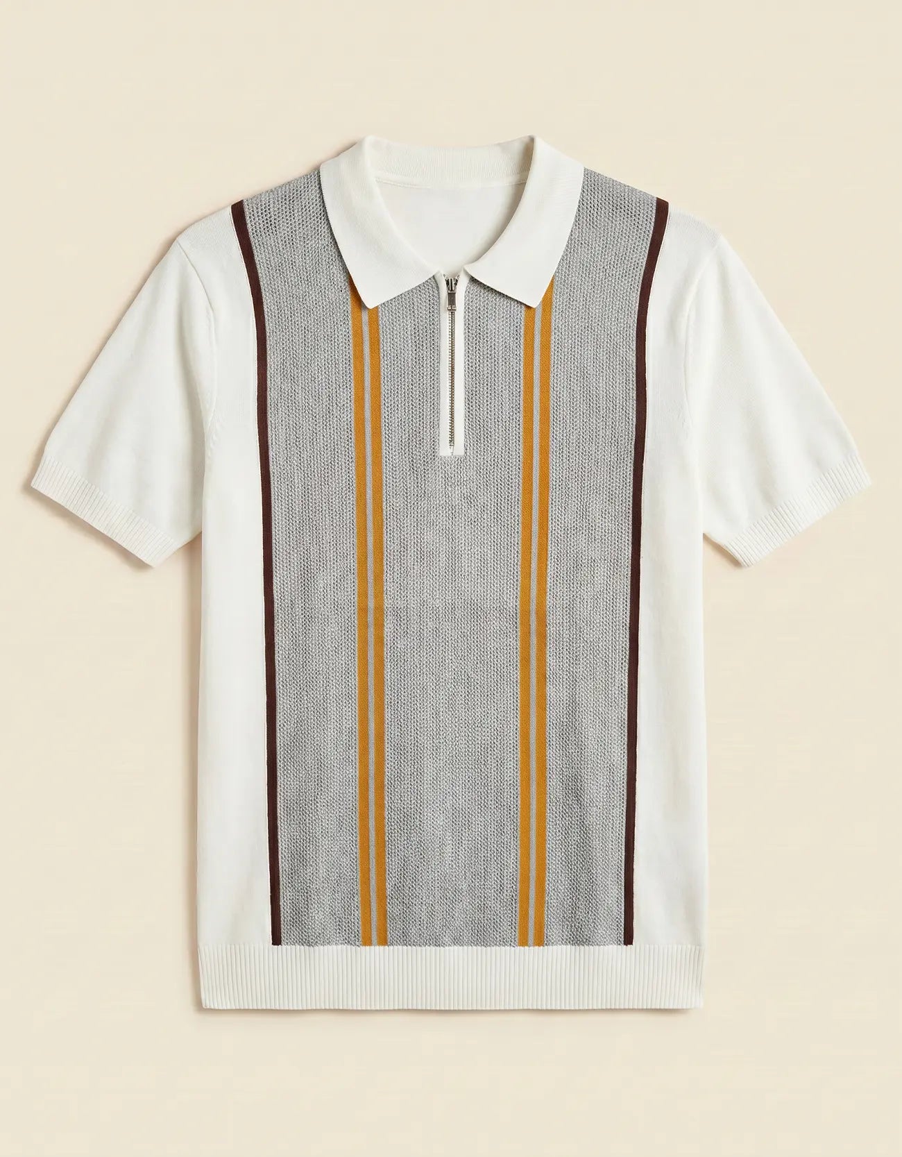 MEN'S ZIPER KNIT POLO SHIRT