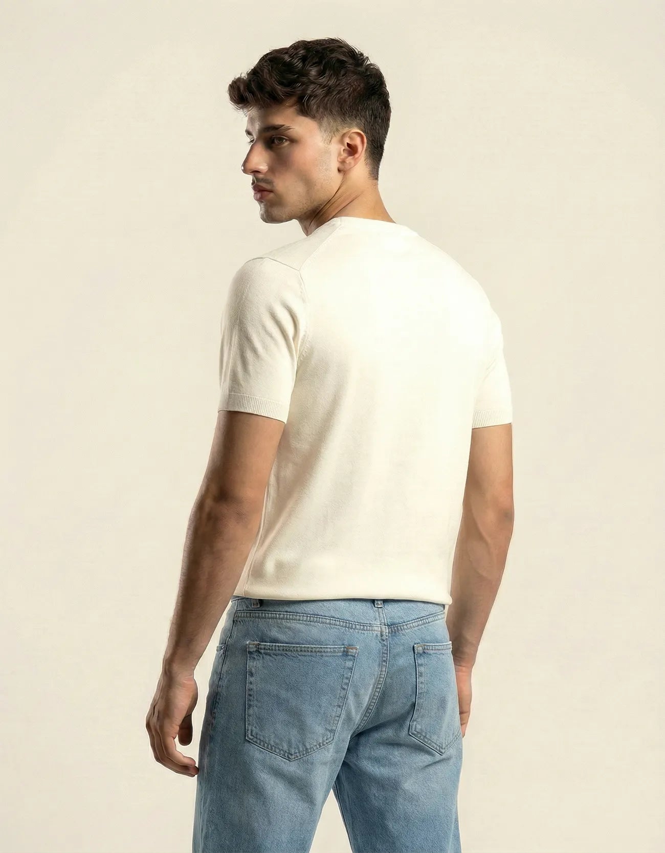 KNITTED LACE-UP SHIRT