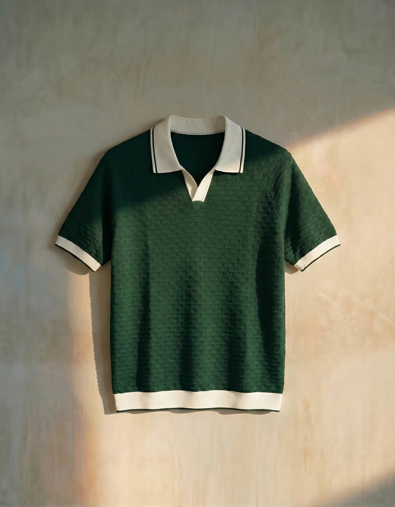 TEXTURED JOHNNY COLLAR SHIRT