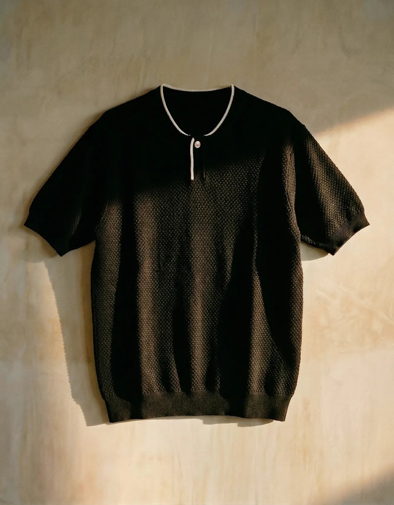 TEXTURED HENLEY SHIRT