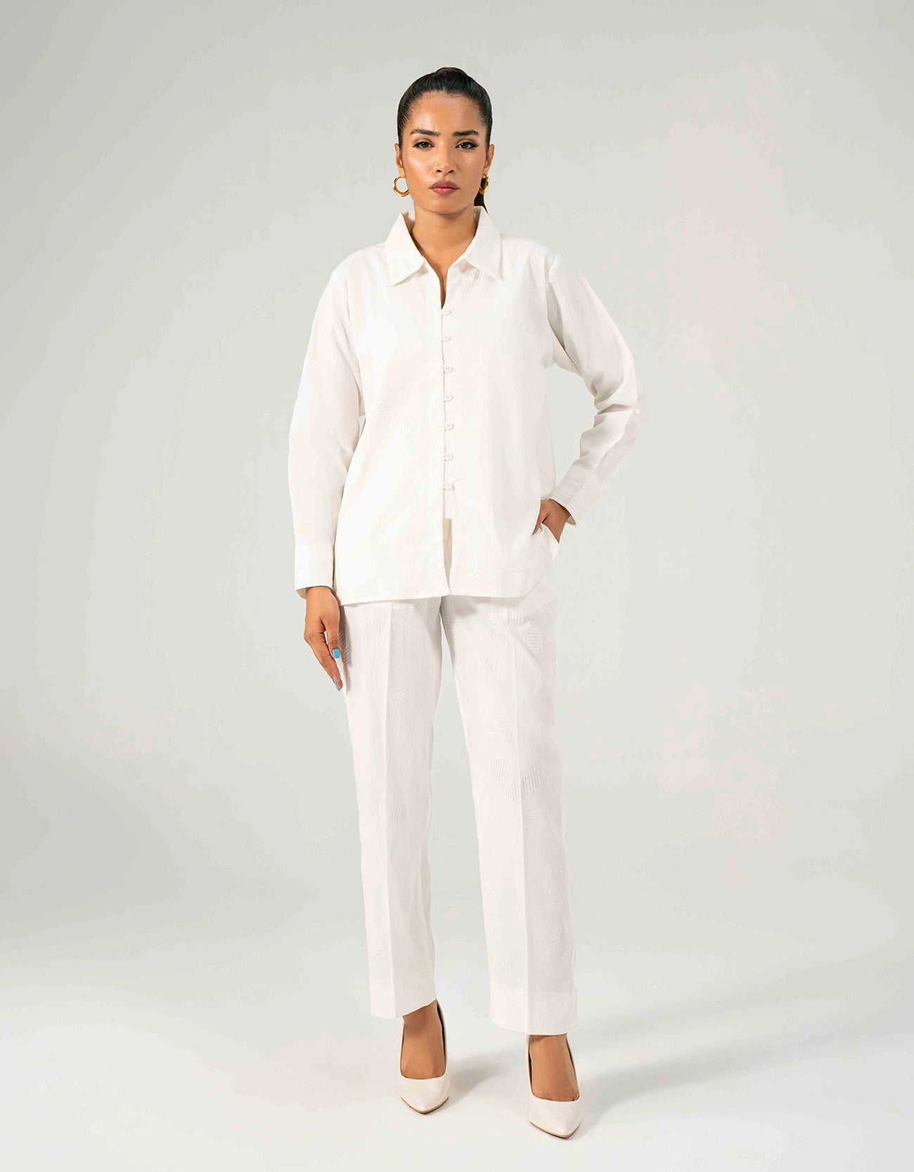 SELF TEXTURED SHIRT WITH LOOPS