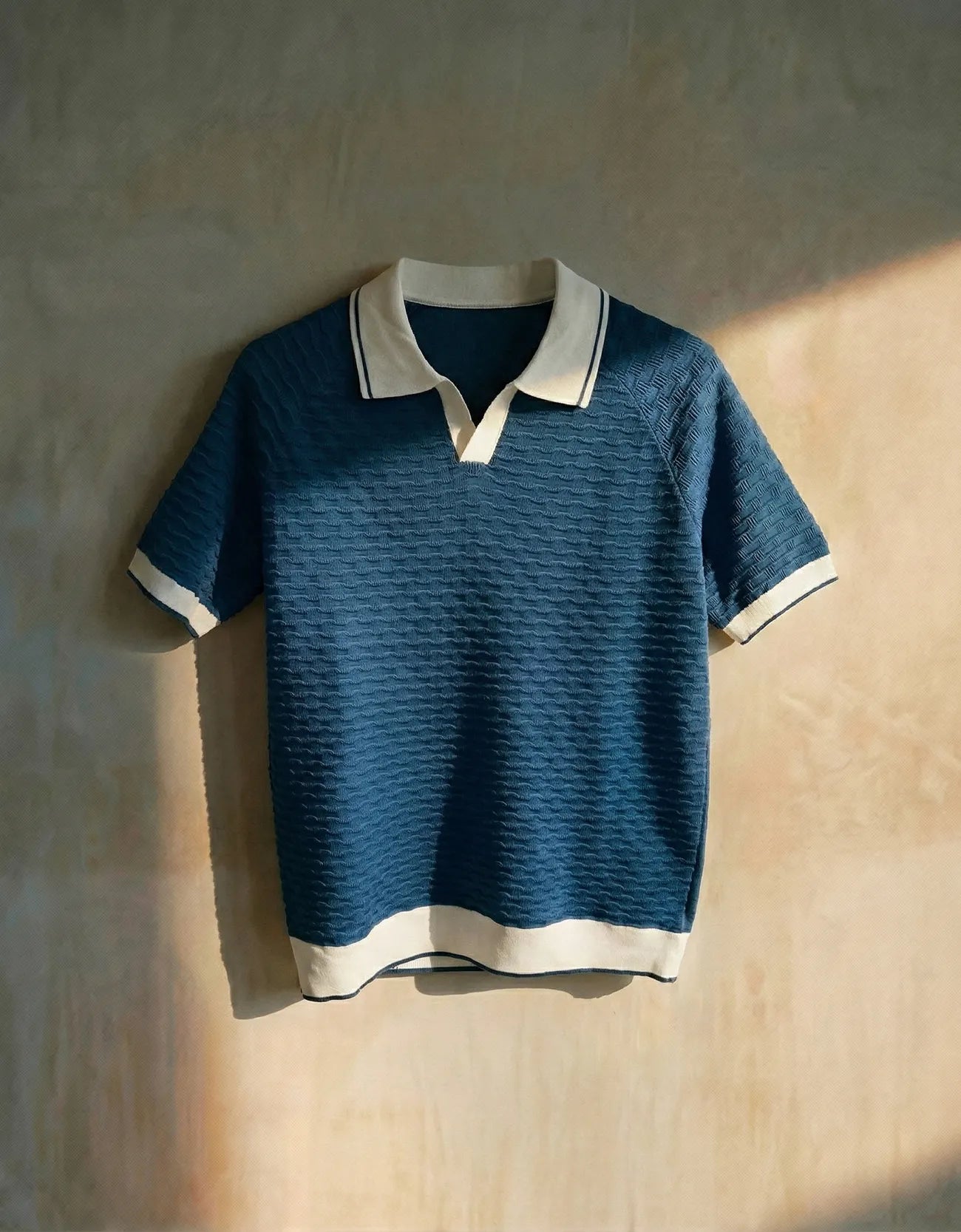 TEXTURED JOHNNY COLLAR SHIRT