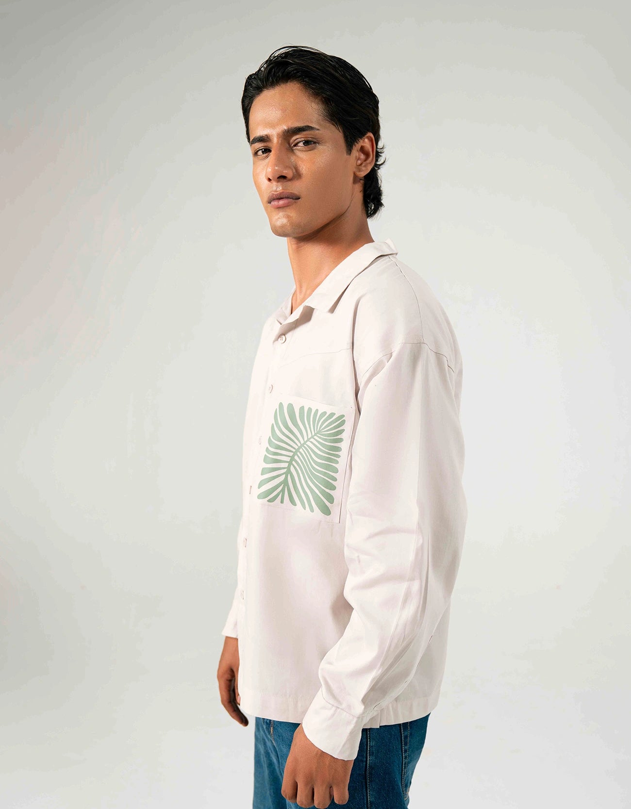 POPLIN PRINTED POCKET SHIRT