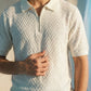CHAVERON TEXTURED QUARTER ZIP POLO