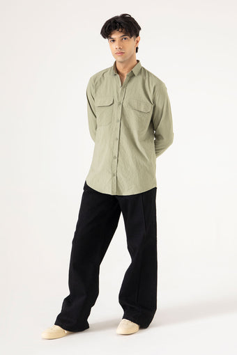 FLAP POCKET TEXTURED SHIRT