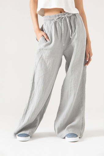 WIDE LEG MUSLIN TROUSER