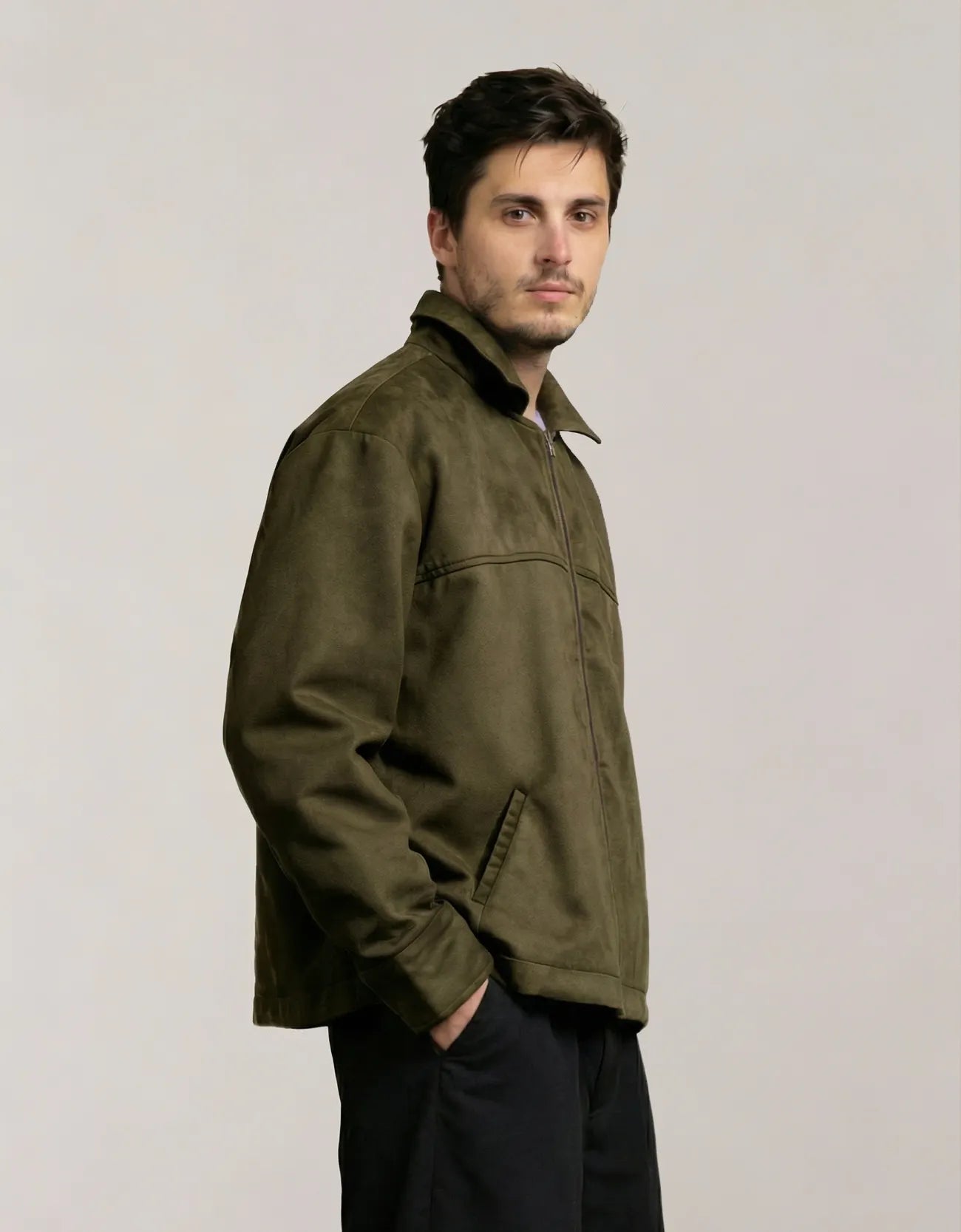 SUEDE ZIPPER SHACKET