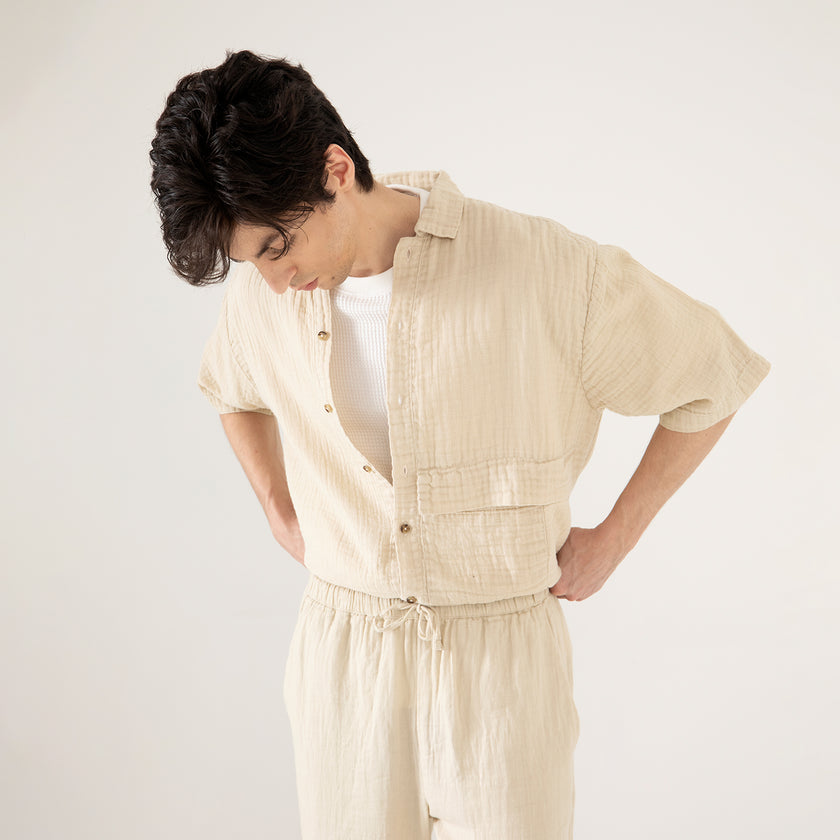 MUSLIN DRAWSTRING TROUSER