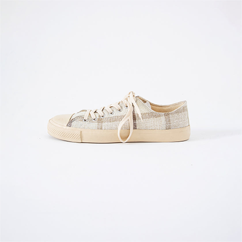 CHECK JUTE LACE-UP SNEAKERS