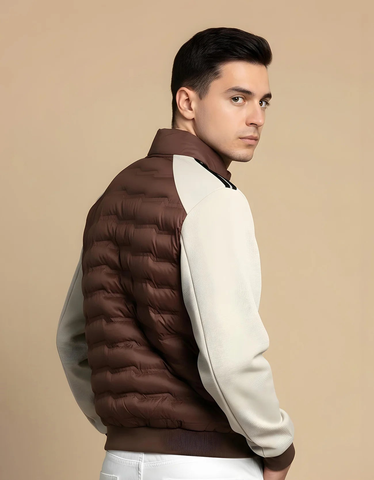 CONTRAST SLEEVED PUFFER