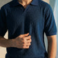 RIBBED JOHNNY COLLAR POLO