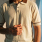 Knitted Contrast Collar Polo
