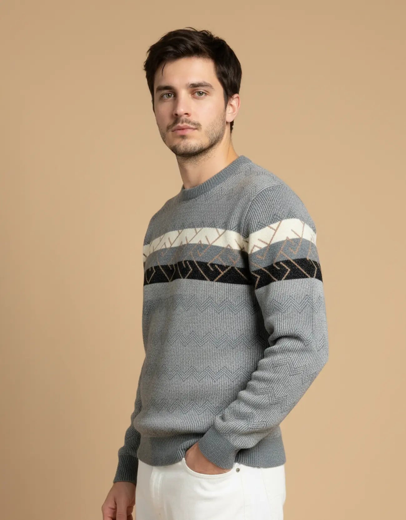 JACQUARD TEXTURED SWEATSHIRT