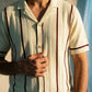 RIBBED TEXTURED CAMP COLLAR SHIRT