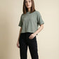 CROP TEXTURED TEE