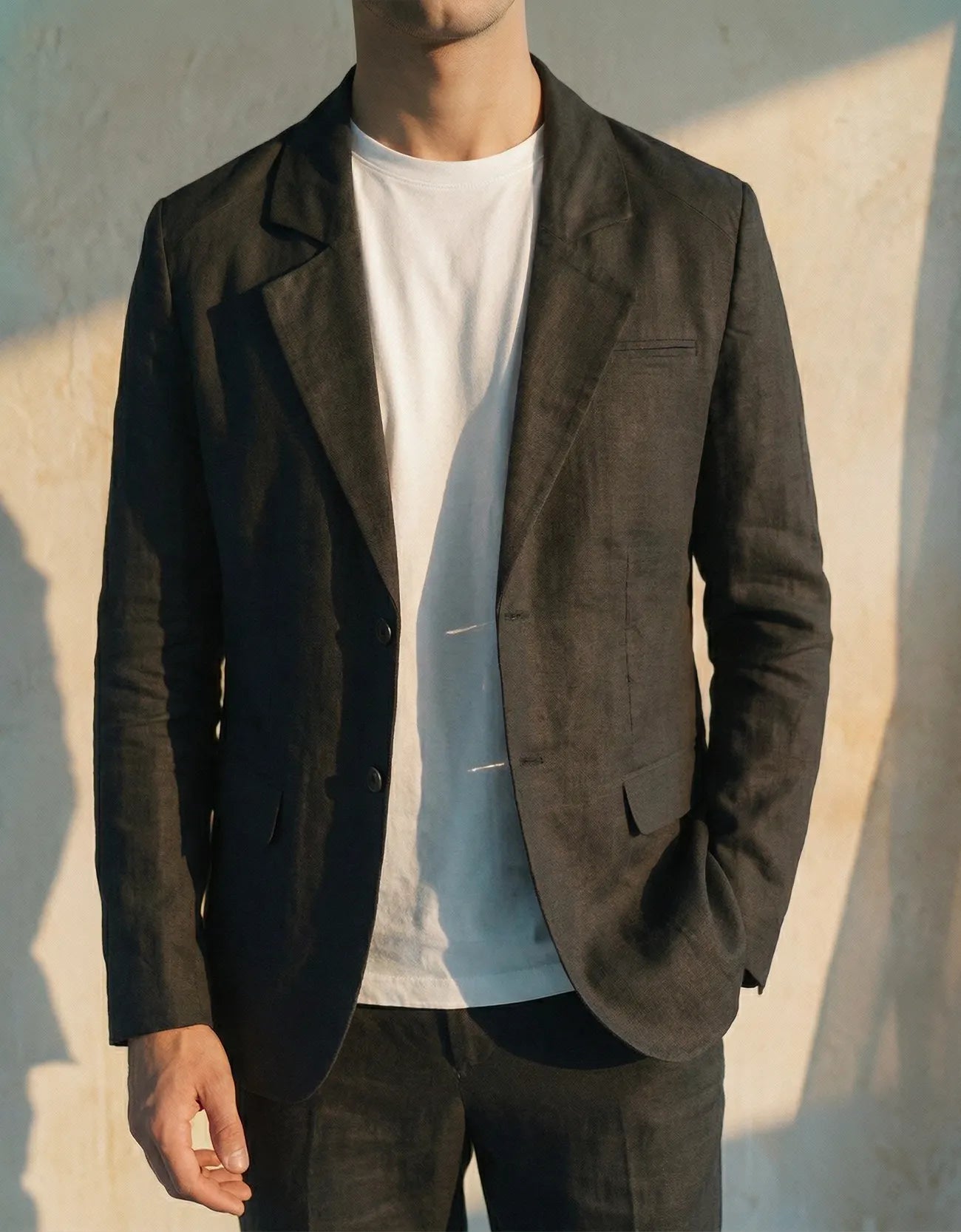 LINEN FLAP POCKET BLAZER