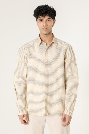 STRIPED PATCH POCKET SHIRT