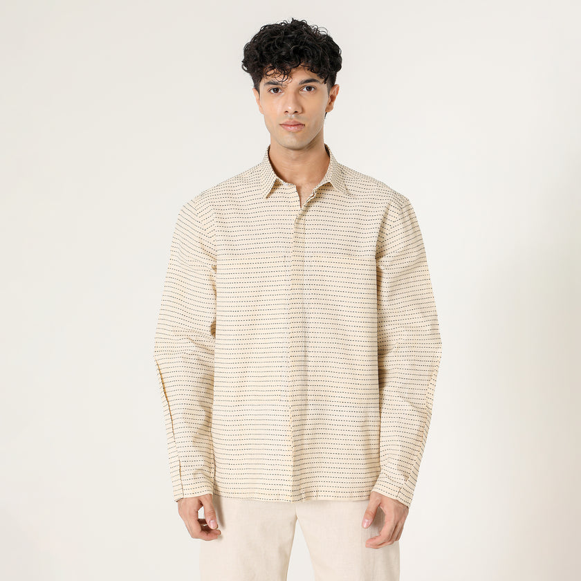 STRIPED PATCH POCKET SHIRT