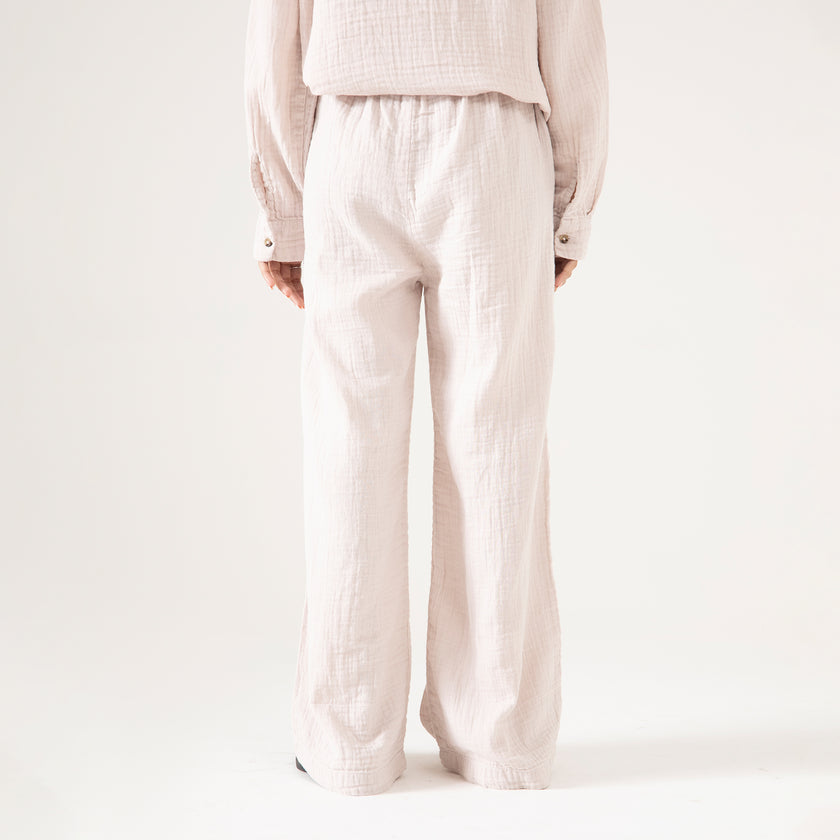 WIDE LEG MUSLIN TROUSER