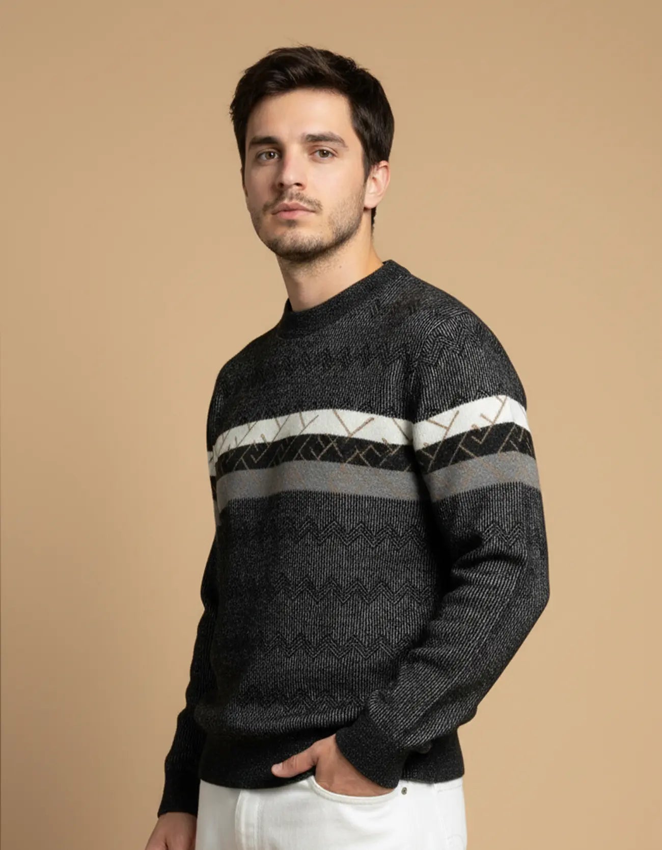 JACQUARD TEXTURED SWEATSHIRT