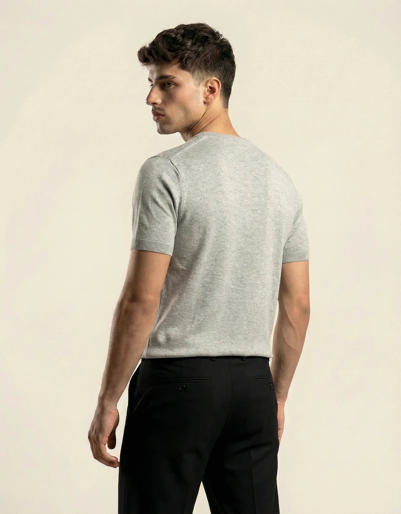 KNITTED LACE-UP SHIRT