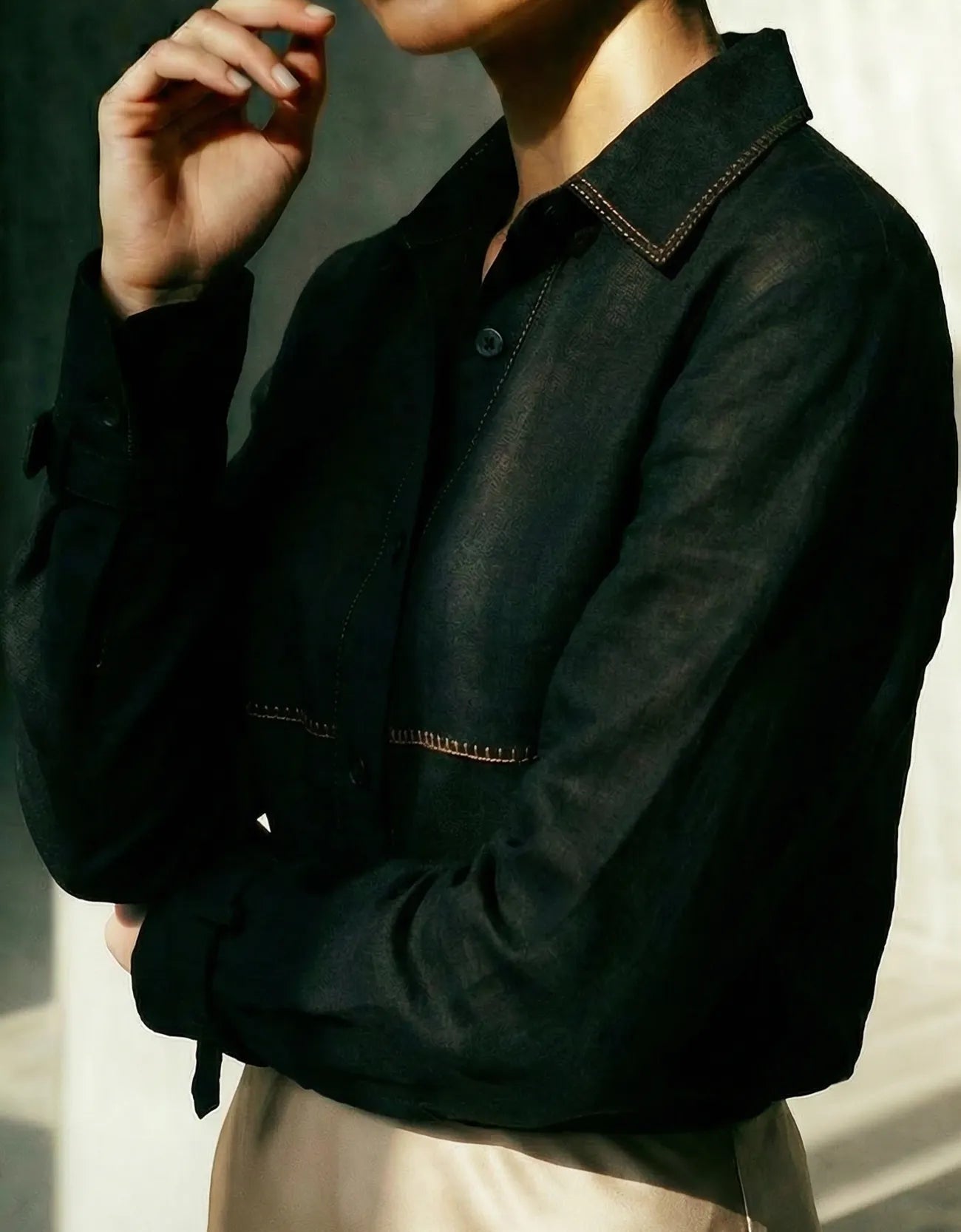 LINEN EMBROIDERED SHIRT