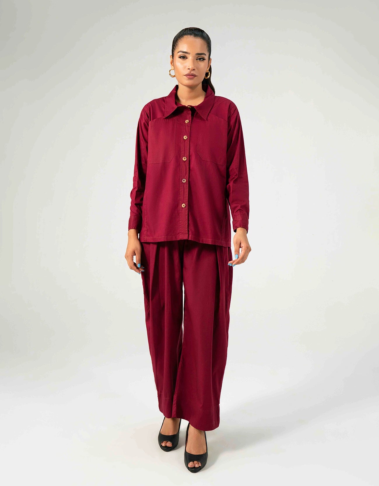 POPLIN FOLDED PANEL PANT