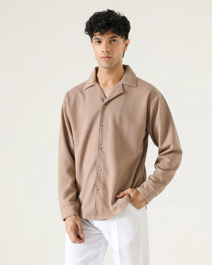 OVERSIZE WAFFLE KNIT SHIRT