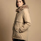 FAUX FUR HOODED PUFFER