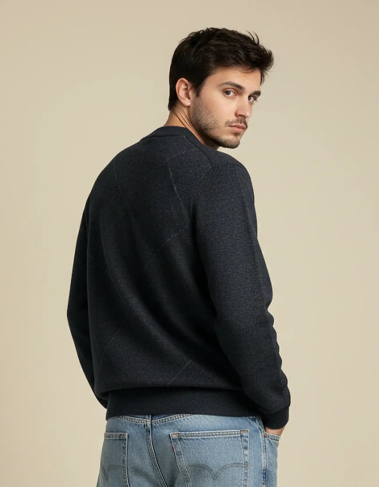 OXFORD TEXTURED SWEATSHIRT
