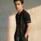 RIBBED TEXTURED CAMP COLLAR SHIRT