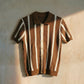 STRIPPED KNITTED CAMP COLLAR SHIRT