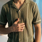 Ribbed textured Camp Collar Shirt