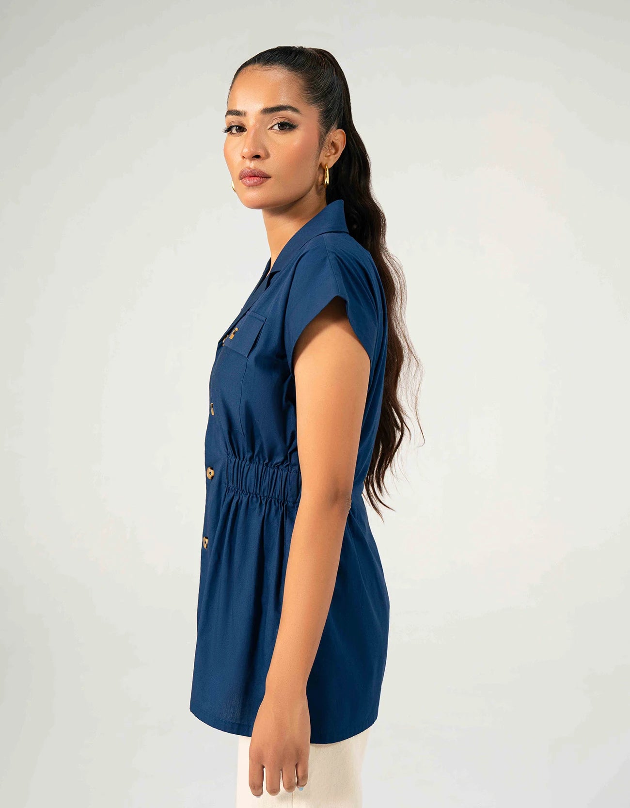 POPLIN COAT COLLAR SHIRT