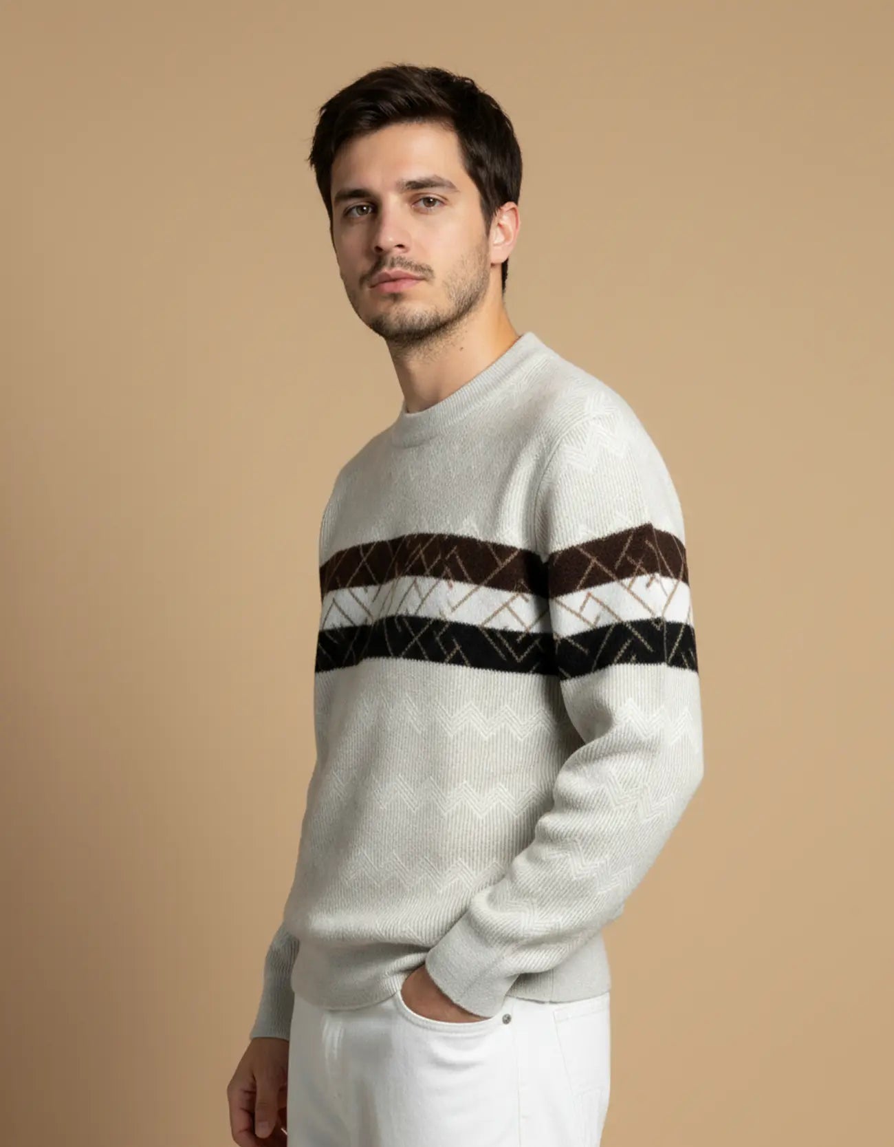 JACQUARD TEXTURED SWEATSHIRT