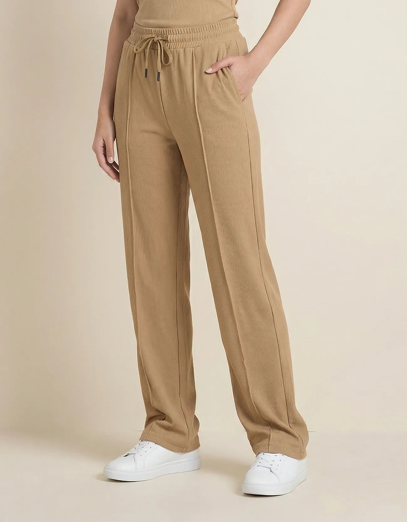 RIBBED WIDE BOTTOM TROUSER