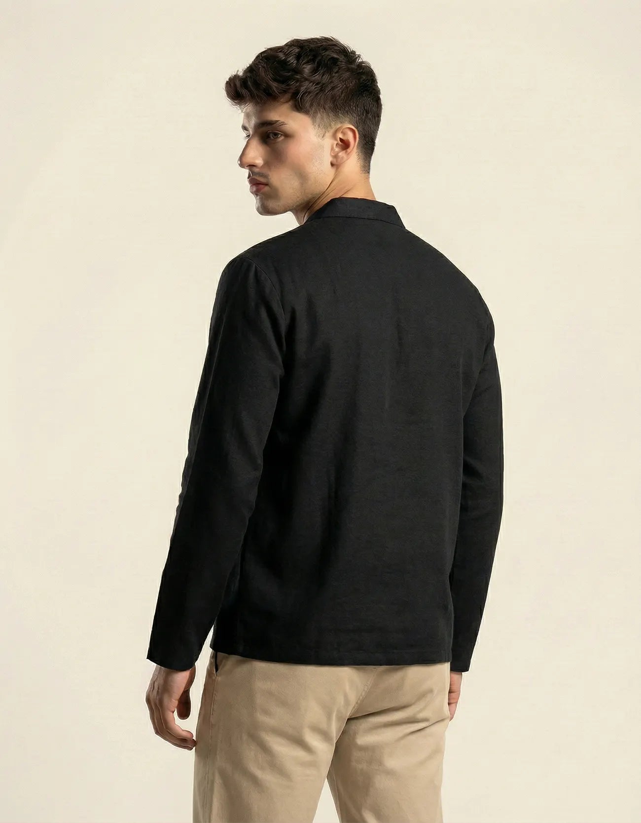 CROSS BODY LINEN SHIRT