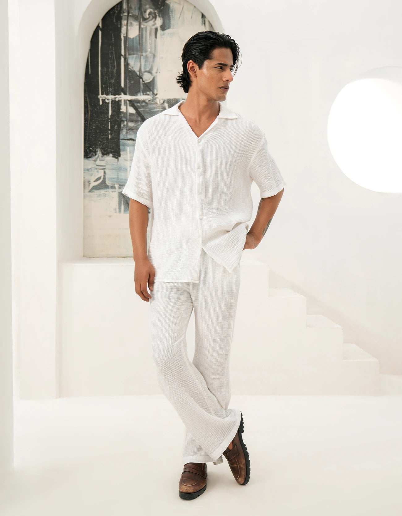 WAFFEL TEXTURED SAFARI SHIRT