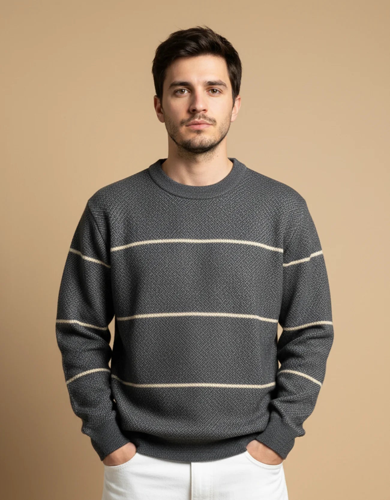 STRIP DETAILED SWEATSHIRT