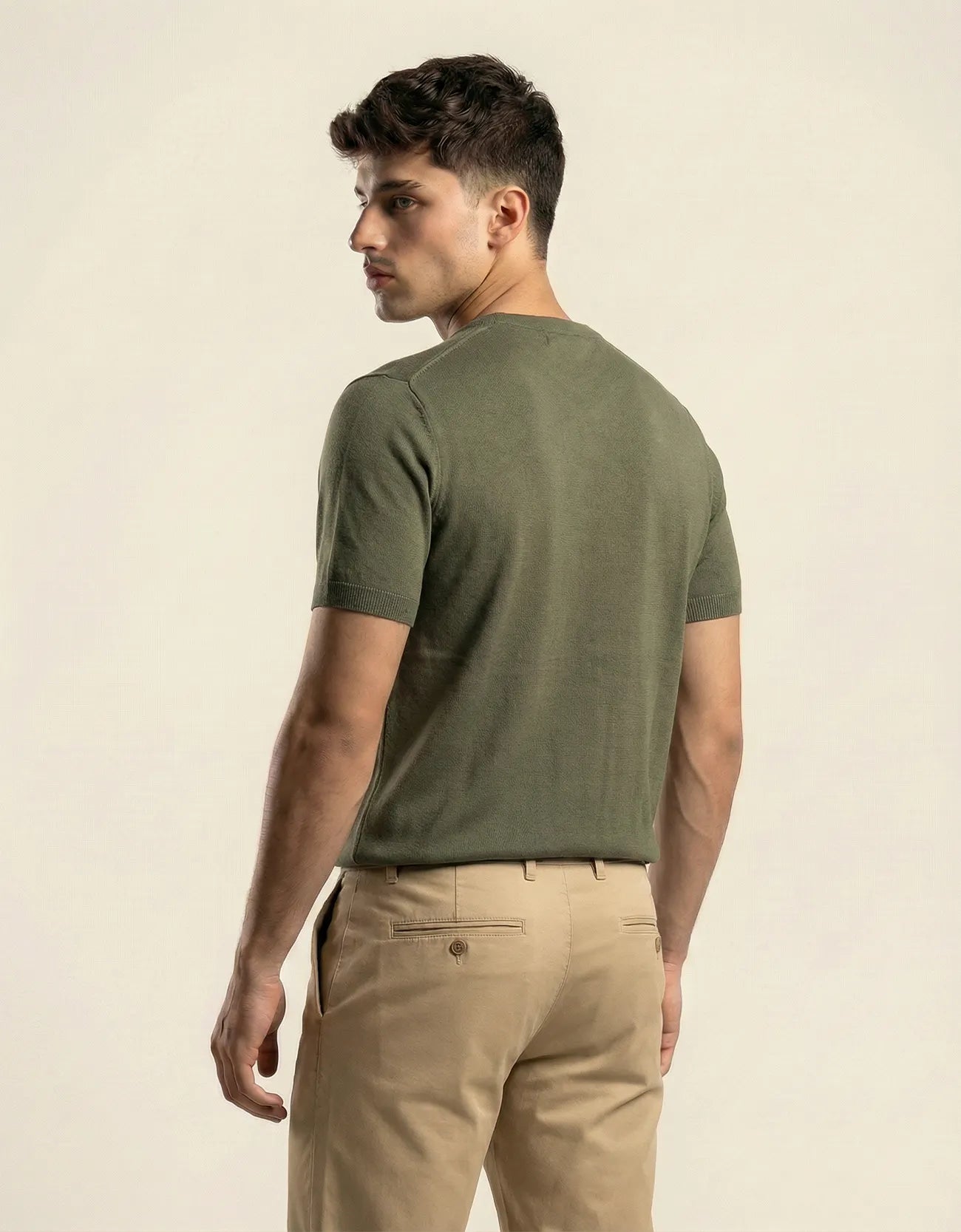 KNITTED LACE-UP SHIRT