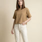CROP TEXTURED TEE